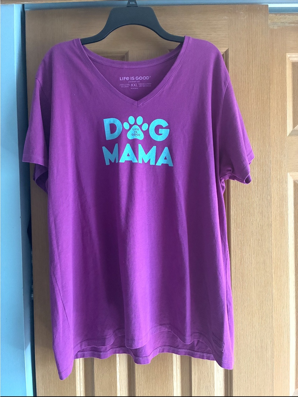 Life Is Good Purple "Dog Mama" Short Sleeve Tee